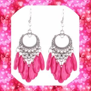 💕NEW Fashion Bohemian SILV/ROSE PINK EAR